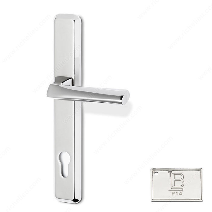 Right Hand Multipoint Patio Entry, European Cylinder, Lever L6 - New York, Finish PVD Polished Nickel