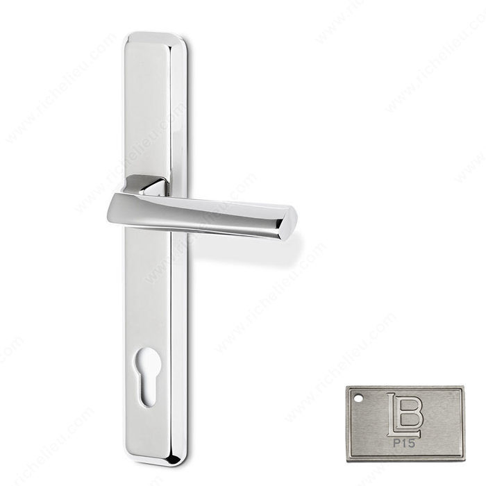 Right Hand Multipoint Patio Entry, European Cylinder, Lever L6 - New York, Finish PVD Brushed Nickel