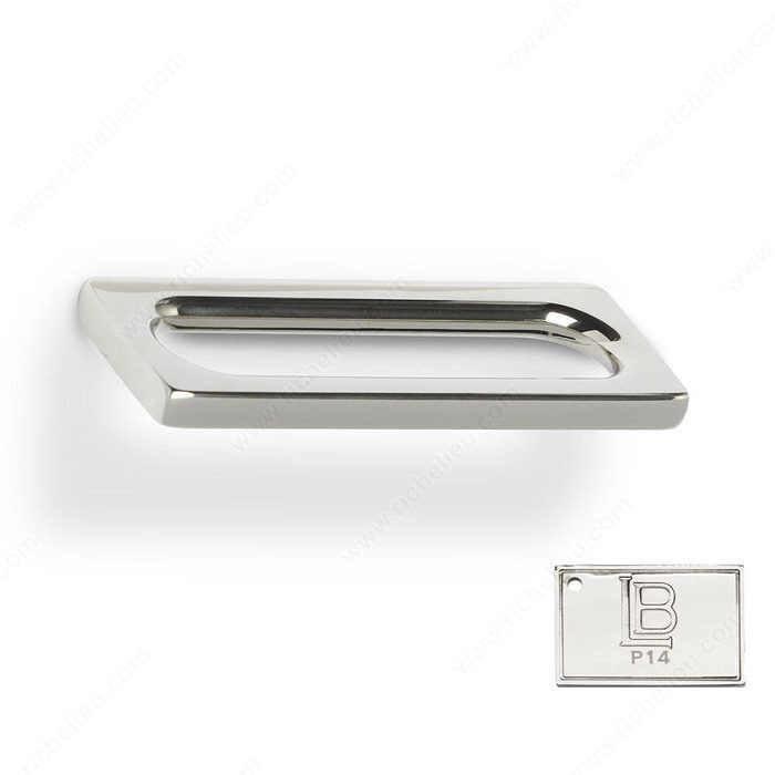Contemporary Brass Pull - P6, Finish PVD Polished Nickel
