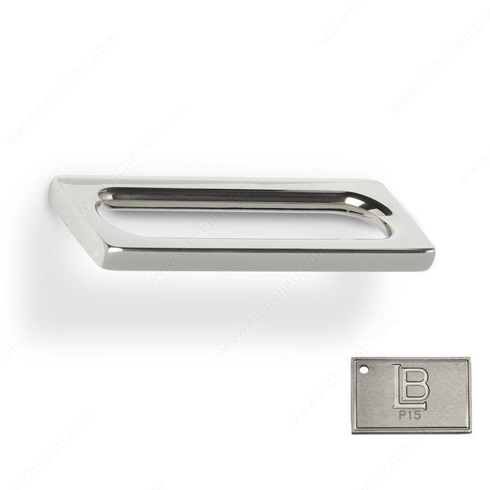 Contemporary Brass Pull - P6, Finish PVD Brushed Nickel