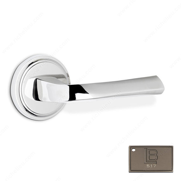 Rosette Privacy Set, Lever L6, 2.75 - New York, Finish Brushed Antique Nickel