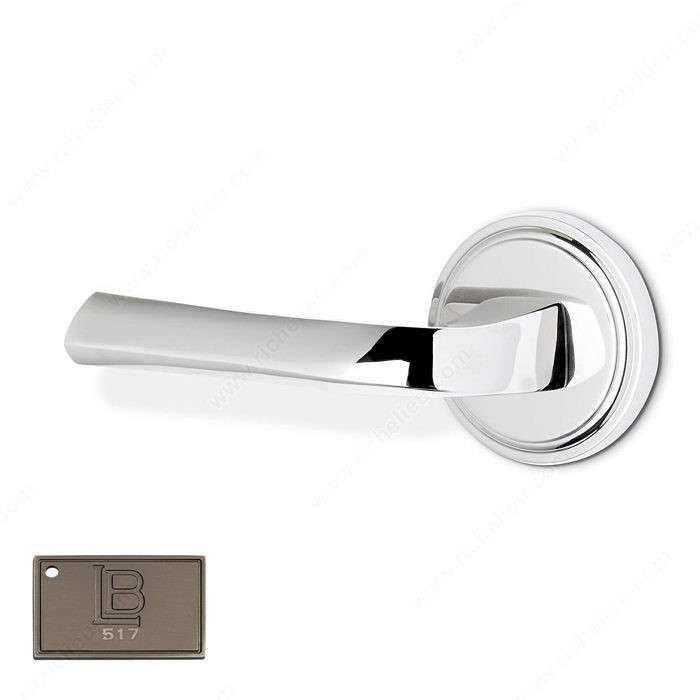Left Rosette Single Dummy Set, Lever L6 - New York, Finish Brushed Antique Nickel