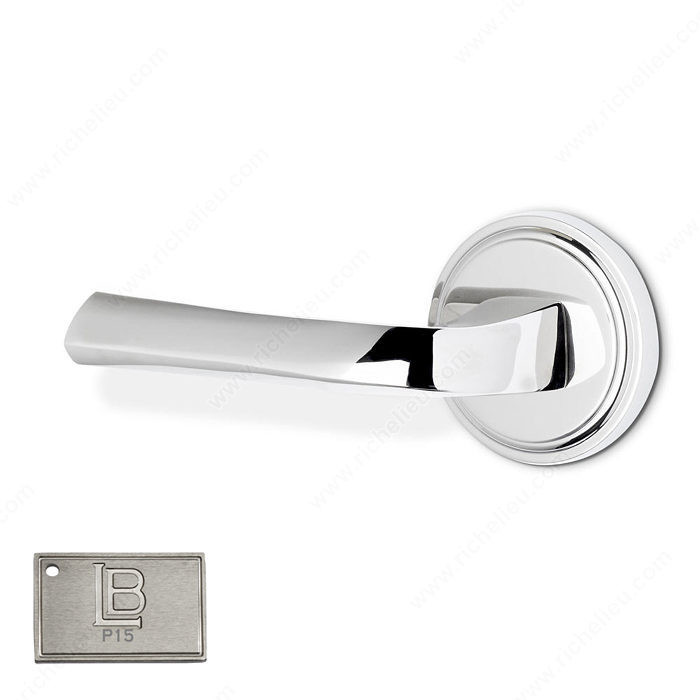 Left Rosette Single Dummy Set, Lever L6 - New York, Finish PVD Brushed Nickel