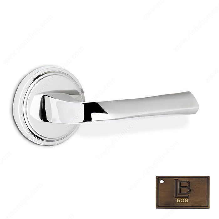 Right Rosette Single Dummy Set, Lever L6 - New York, Finish Brushed Antique Brass