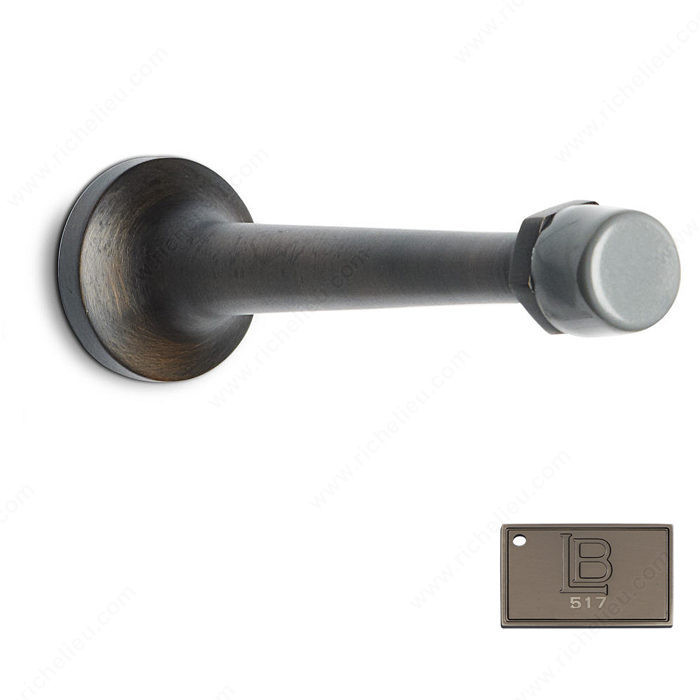 Wall Stop - Brass, Finish Brushed Antique Nickel