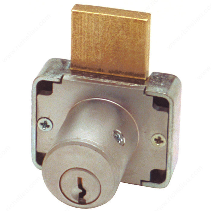 Deadbolt Drawer Lock 7/8 and 1-3/8, Cylinder Length 7/8 in, Key Type Keyed Alike #101, Panel Thickness Max. 7/8 in