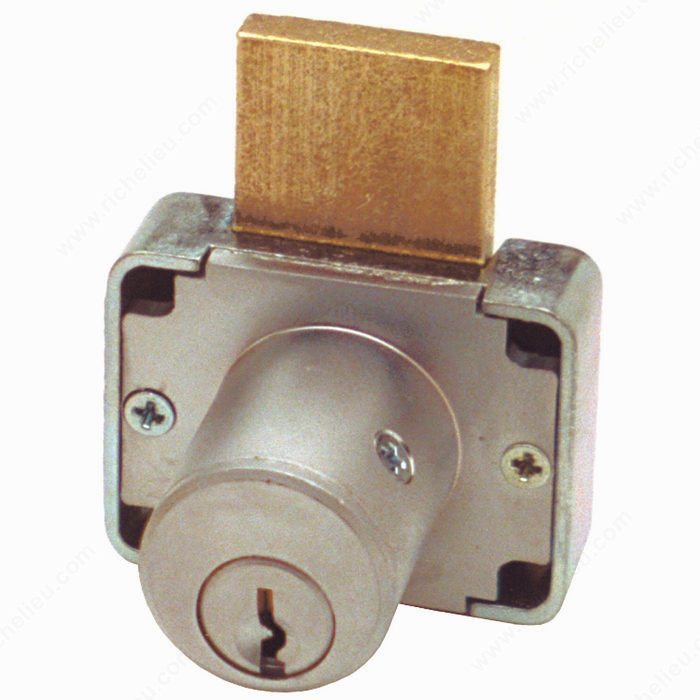 Deadbolt Drawer Lock 7/8 and 1-3/8, Cylinder Length 1 3/8 in, Key Type Keyed Alike #107, Panel Thickness Max. 1 3/8 in