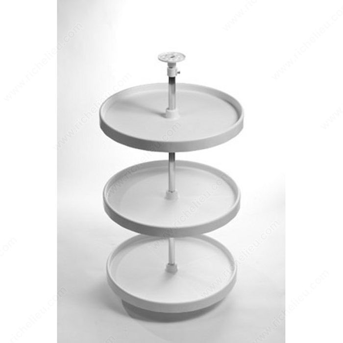 Set of 3 Round Trays, Finish Almond