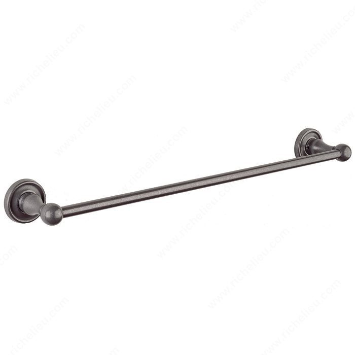 Towel Bar - Provence Series, Finish Satin Black, Center to Center 24 in, Length - Overall Dimensions 26 in