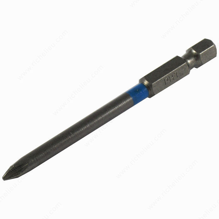 Phillips drive bits, PDB, Size #1, Compatible Screws #5-6-7, Finish Blue