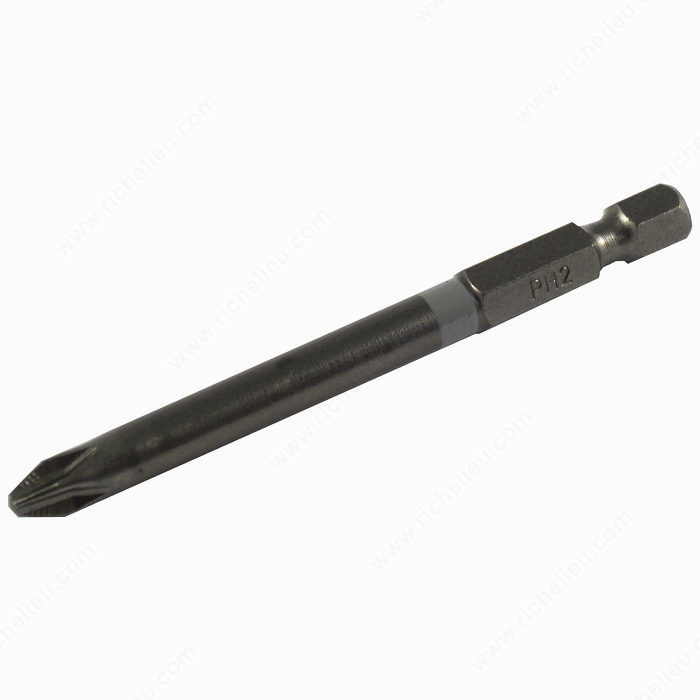 Phillips drive bits, PDB, Size #2, Compatible Screws #8-9-10, Finish Gray