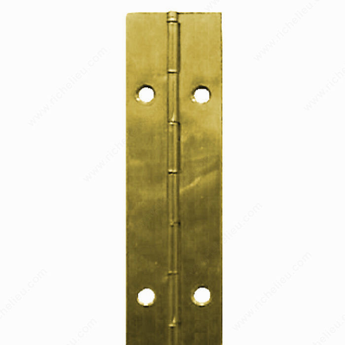 Piano Hinges - 3.8 cm (1-1/2) Width, Material Steel, Color/Finish Polished Brass, Length 6 ft, Type With Holes