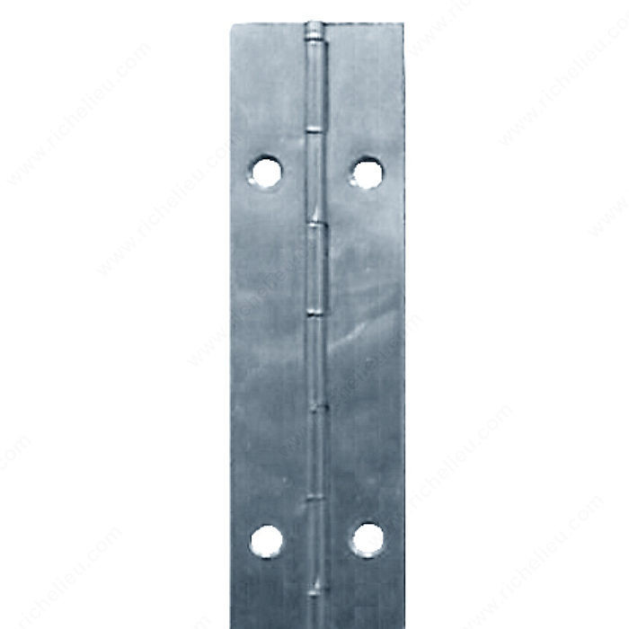 Piano Hinges - 2 Width, Material Stainless Steel, Color/Finish Stainless Steel, Length 6 ft, Type With Holes
