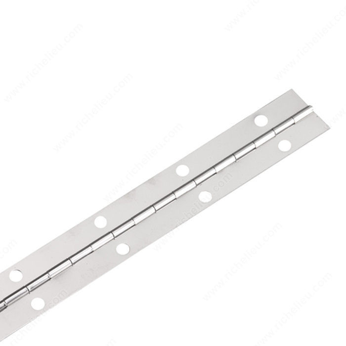Piano Hinges - 3.8 cm (1-1/2) Width, Material Steel, Color/Finish Nickel, Length 6 ft, Type With Holes