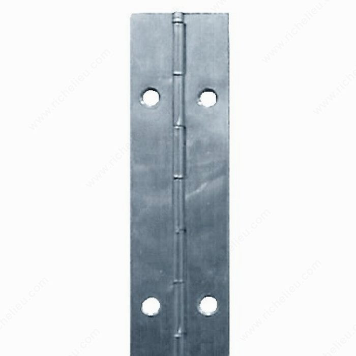 Piano Hinge - 3-inch Width, Material Steel, Color/Finish Nickel, Length 6 ft, Type With Holes