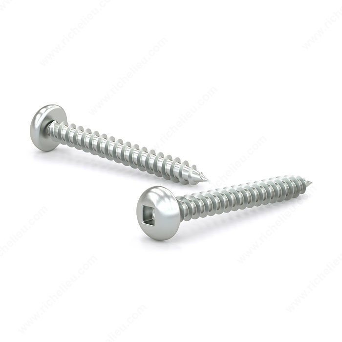 Zinc Plated Metal Screw, Pan Head, Square Drive, Self-Tapping Thread, Type A Point, Zinc plated self- tapping screw, Screw Size 8, Length 5/8 in