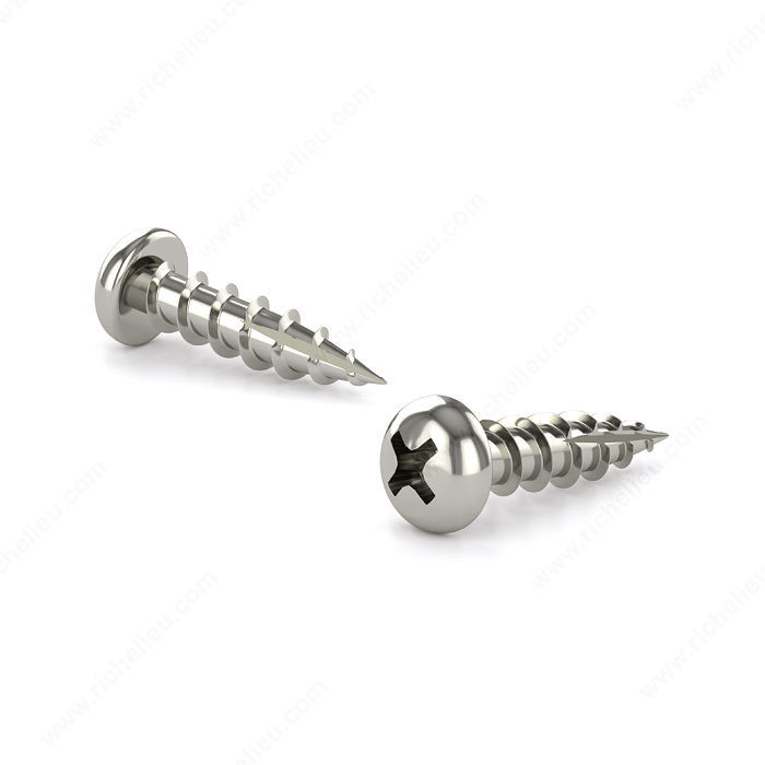 Nickel-Plated Wood Screw, Pan Head, Phillips Drive, Coarse Thread, Type 17 Point, Nickel plated, self- drilling assembly screw,