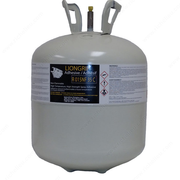High Temperature, High Strength Adhesive Spray - LIONGRIP R015NF, Finish / Color Transparent / Clear, Weight 35 lb