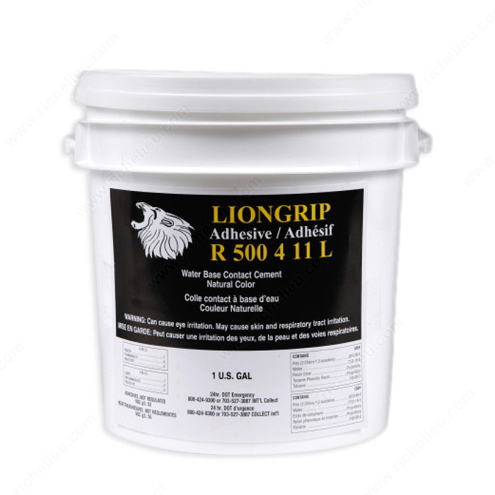 Water-Based, Low-VOC Adhesive Spray - LIONGRIP R500, Finish / Color Transparent / Clear, Volume 1 gal.