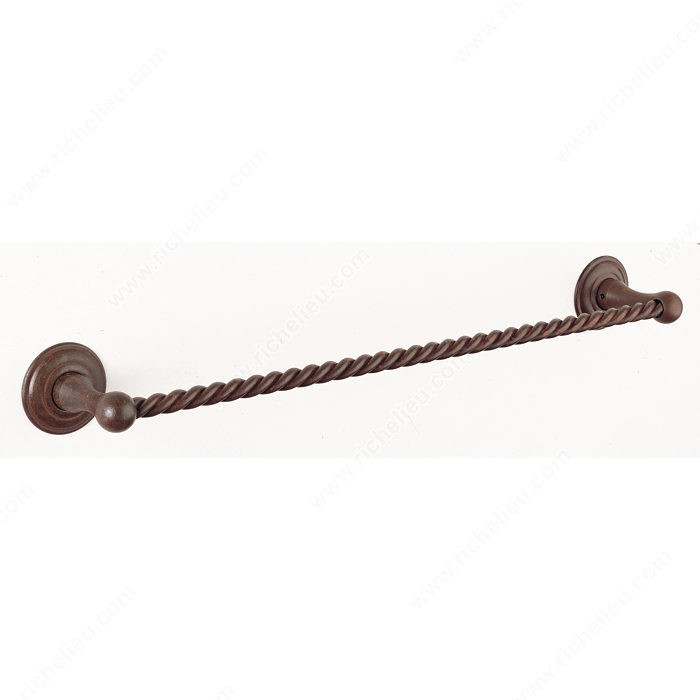 Towel Bar - Riviera Series, Finish Satin Black, Center to Center 18 in, Length - Overall Dimensions 20 1/4 in
