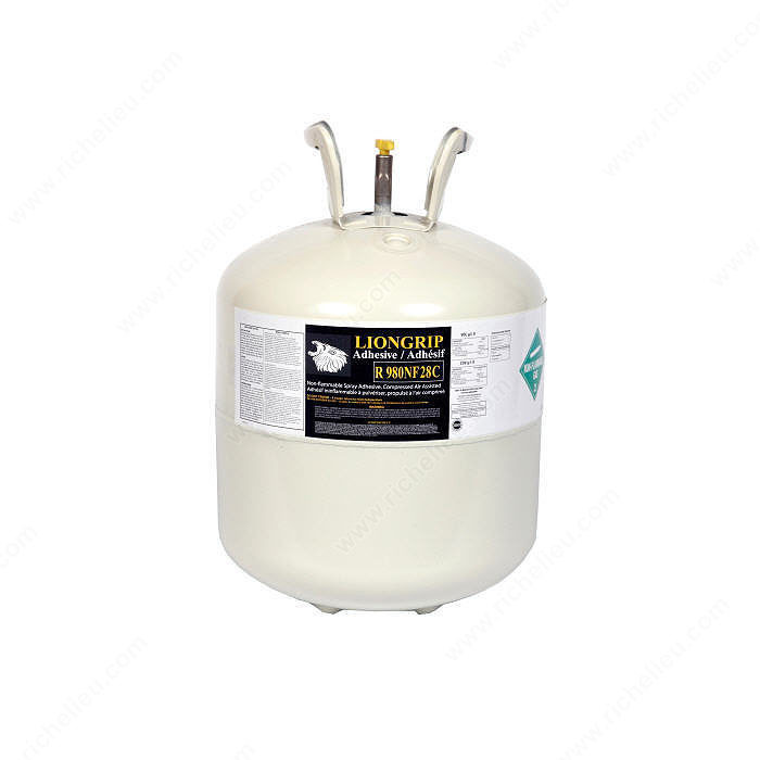 Non-Flammable Adhesive Spray with Compressed Air System - LIONGRIP R980NF, Finish / Color Transparent / Clear, Weight 28 lb
