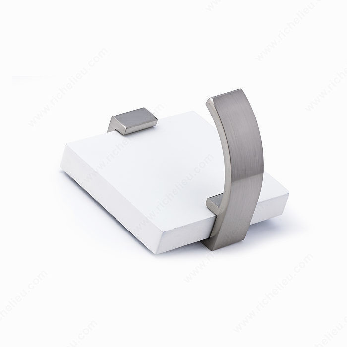 Contemporary Metal Hook - 1192, Finish White / Brushed Nickel, Our Divisions Richelieu