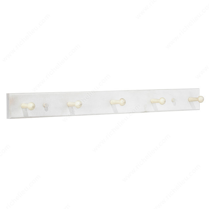 Classic Hook Rack - 3203, Board Finish White, Finish White, Height - Overall Dimensions 69.9 mm, Width - Overall Dimensions 606.4 mm
