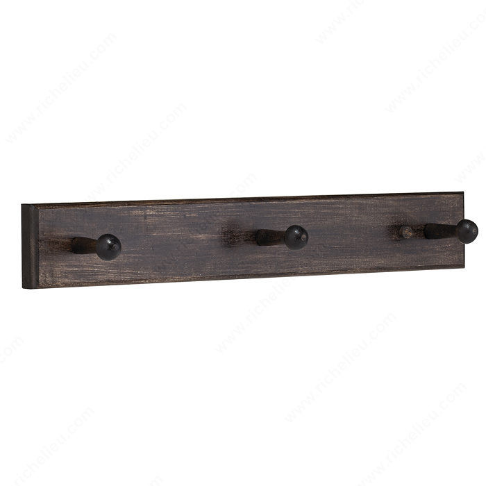 Classic Hook Rack - 3203, Board Finish Mocha, Finish Mocha, Height - Overall Dimensions 63.5 mm, Width - Overall Dimensions 400 mm