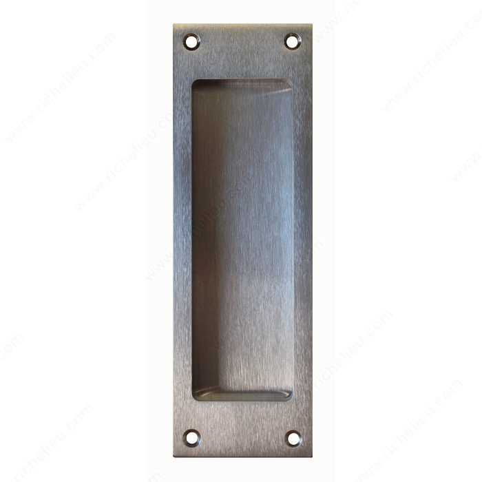 Flush Pull/Handle (Blank/Passage) - Square Style, Door Thickness 1 3/8 in, Finish Brushed Nickel