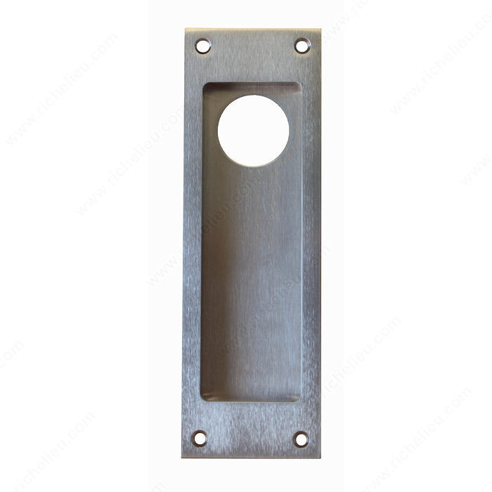 Flush Pull/Handle (for Use with Cylinder) - Square Style, Door Thickness 1 3/8 in, Finish Chrome