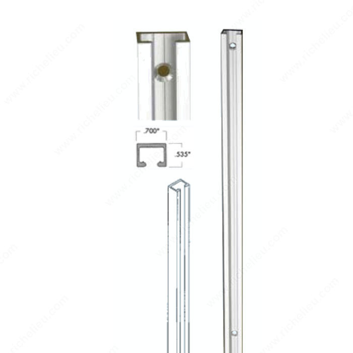 Extruded Aluminum Standard, Length 48 in, Width 0.7 in