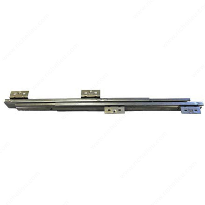 Metal Table Slides for 4-Legged Tables, Expansion Capability 25 in, Open Length 46 in, Number of Leaves 2 @ 12" each, Closed Length 20 in