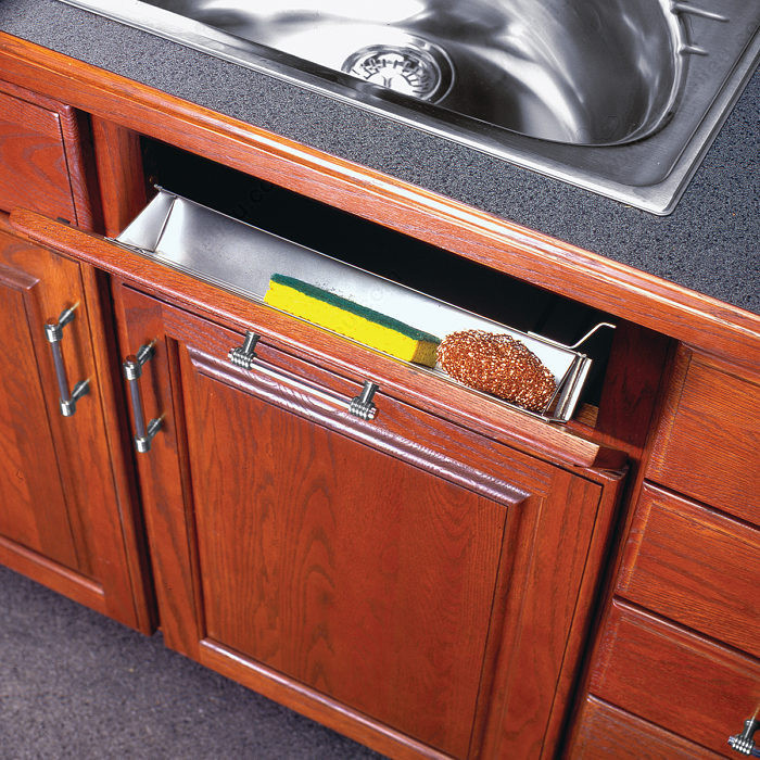 Stainless Steel Trays with Stop, Width 15 9/16 in, Depth 3 in, Height 3 in, Width 15 9/16 in
