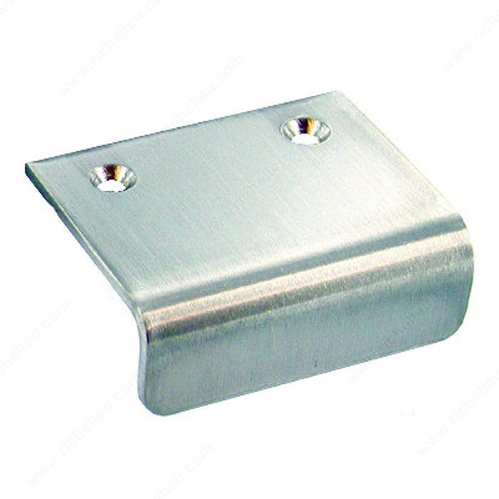 Contemporary Stainless Steel Edge Pull - SN, Finish Polished Stainless Steel