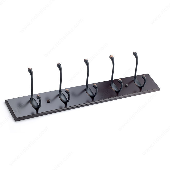 Utility Hook Rack - 0202, Board Finish Espresso, Finish Brushed Oil-Rubbed Bronze / Espresso