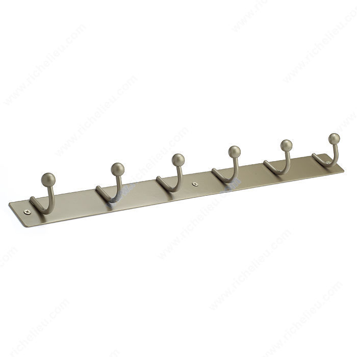 Utility Hook Rack - 169, Board Finish Matte Nickel, Finish Matte Nickel, Our Divisions Richelieu