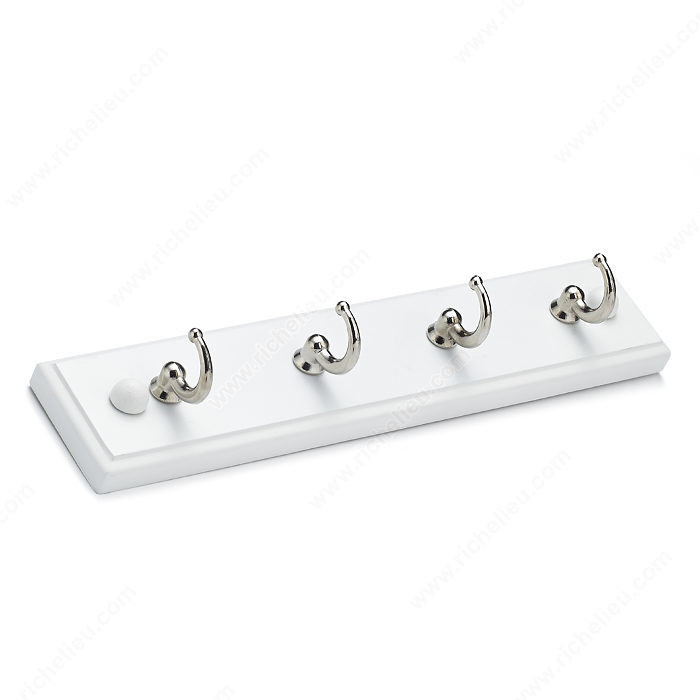 Utility Key hook - 35, Finish Chrome / White, Board Finish White, Our Divisions Richelieu