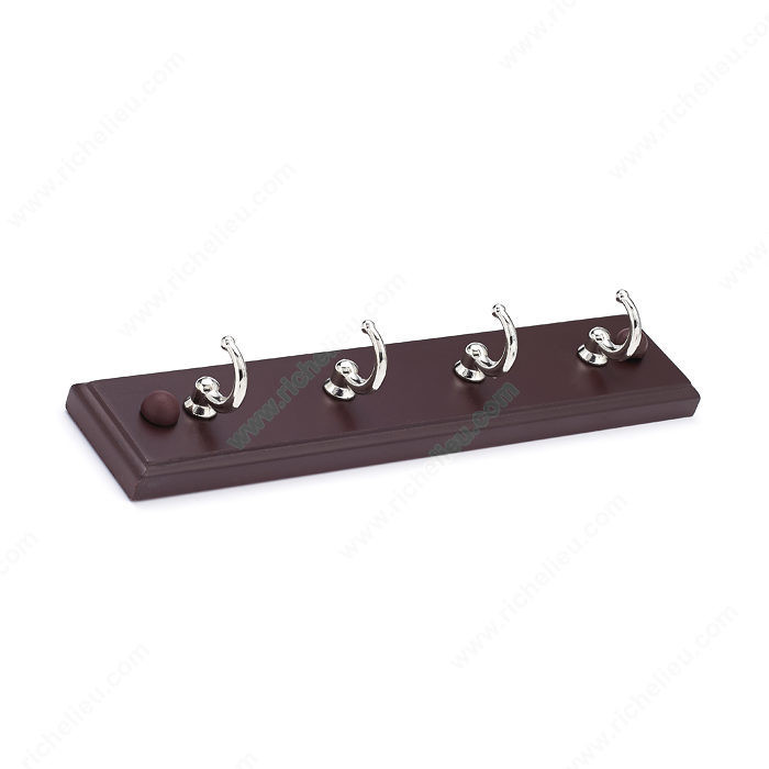 Utility Key hook - 35, Finish Matte Nickel / Cherry, Board Finish Cherry, Our Divisions Richelieu