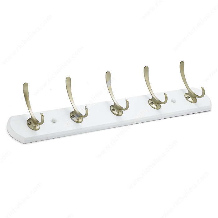 Transitional Hook Rack - 37, Board Finish White, Finish Matte Nickel / White, Our Divisions Richelieu