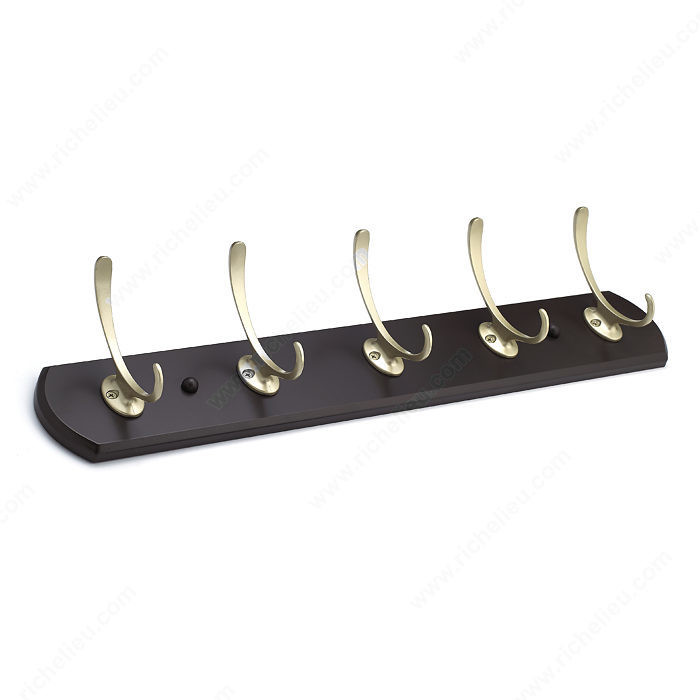 Transitional Hook Rack - 37, Board Finish Espresso, Finish Matte Nickel / Espresso, Our Divisions Richelieu