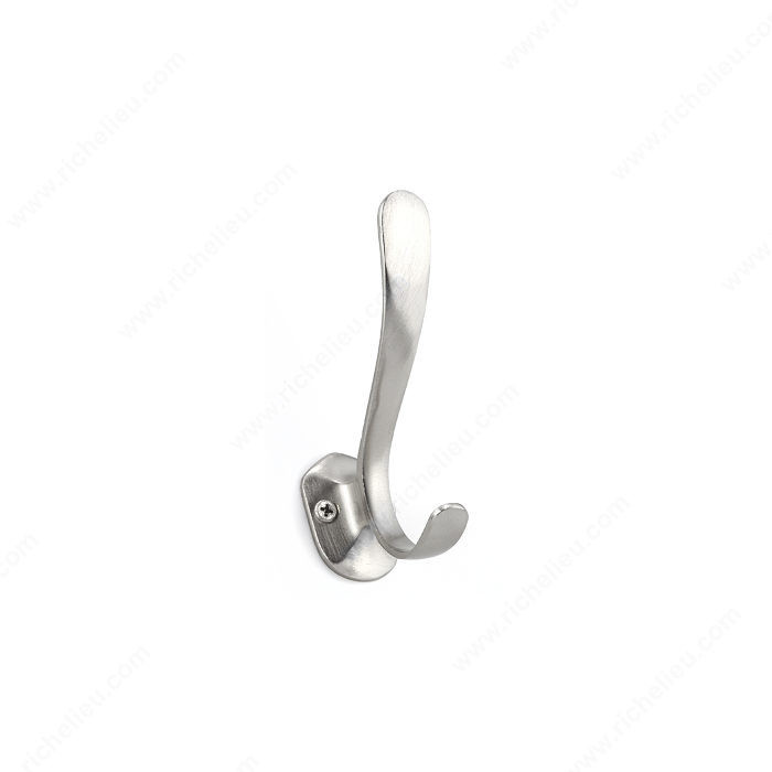 Contemporary Metal Hook - 6210, Finish Brushed Nickel