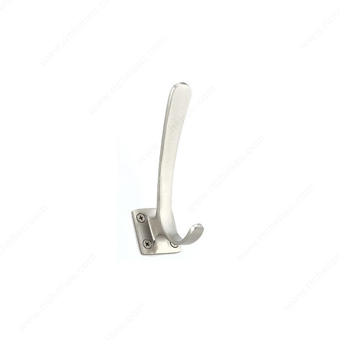 Contemporary Metal Hook - 6216, Finish Brushed Nickel