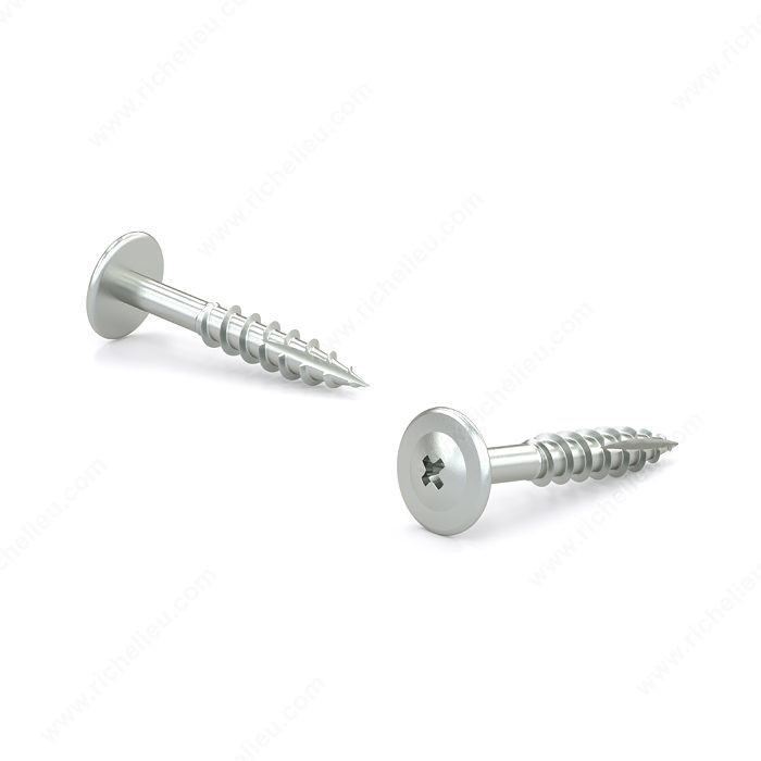 Zinc-Plated Wood Screw, Modified Truss Head, Phillips Drive, Coarse Thread, Type 17 Point, Zinc plated installation screws for small hardware, Length 1 in