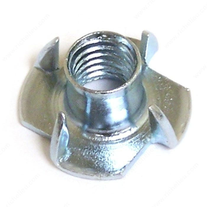 T nut with 4 prongs - Zinc, TNZ, Bolt Diameter/Size 3/8, Height 7/16 in