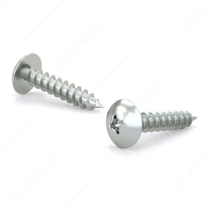 Zinc Plated Metal Screw, Truss Head, Quadrex Drive, Self-Tapping Thread, Type A Point, Zinc plated self- tapping screw, Screw Size 6, Length 1/2 in