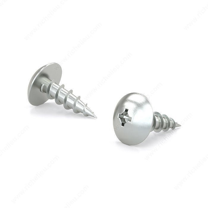 Zinc-Plated Wood Screw, Truss Head, Quadrex Drive, Coarse Thread, Regular Wood Point, Installation screw, Screw Size 6, Length 1/2 in, Function Hinges and Hardware, Head Size no. 6