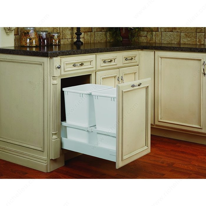 Undermount Recycling Center, Total Capacity 25 qt, Width 12 3/4 in, Bin Capacity 1 x 35 quarts