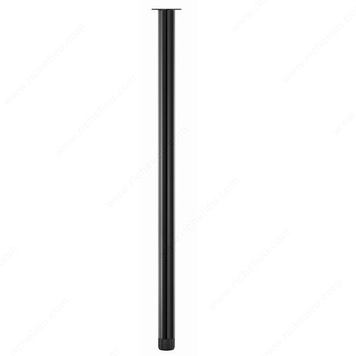 700 mm (27-1/2'') - Adjustable Table Leg - 3807, 20 mm (3/4'') adjustment, Finish Black