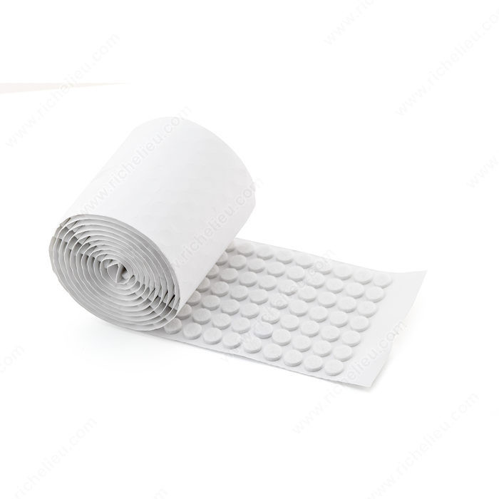 Heavy-Duty Self-Adhesive Felt Pads 3/8 - rounds (1000), Felt self- adhesive bumper silencing pads., Finish White