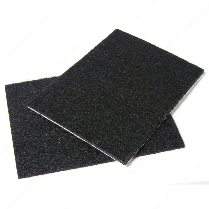ECO FELTAC Sheet Felt Pads, Length - Overall Dimensions 6 in, Width - Overall Dimensions 4 1/2 in, Finish Black